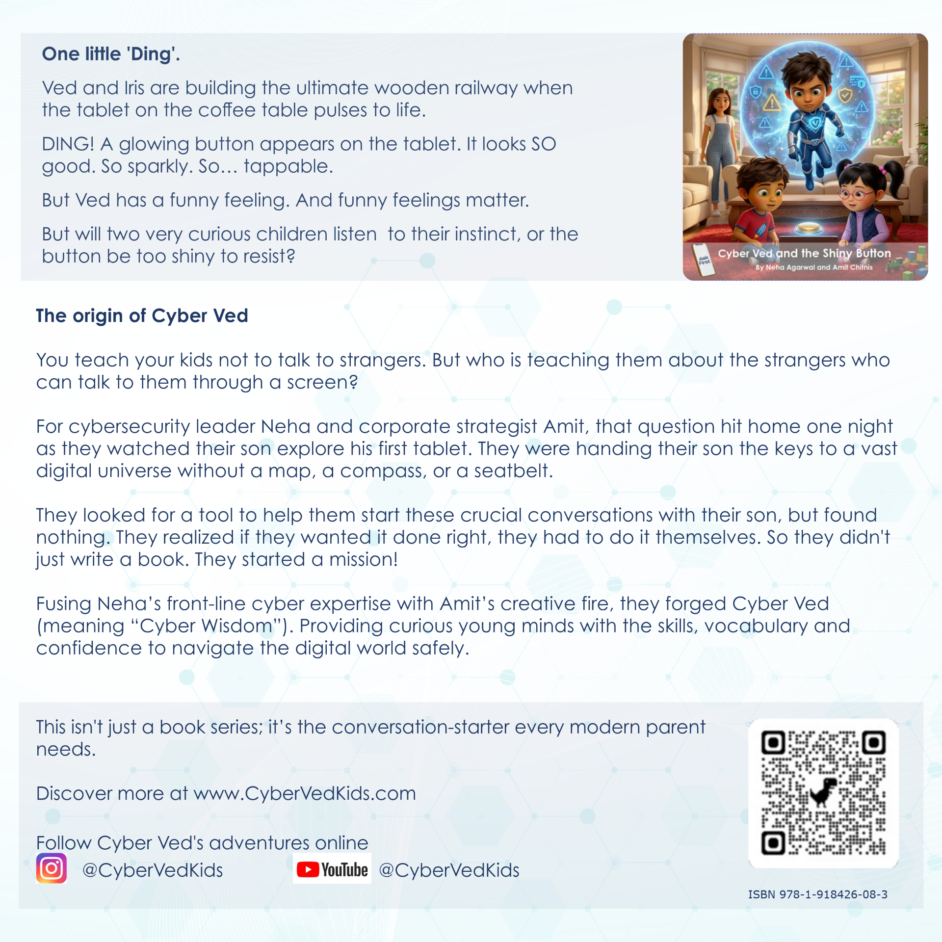 Cyber Ved and the Shiny Button — back cover